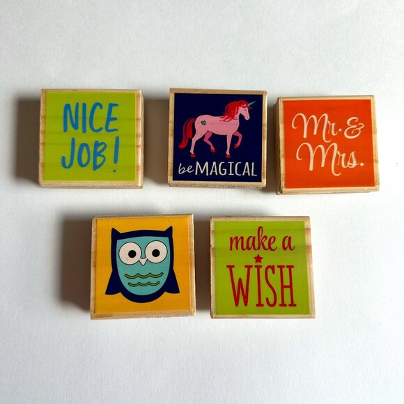 Lot of 5 Hampton ArT Rubber Stamps Phrases - NEW - Picture 1 of 3